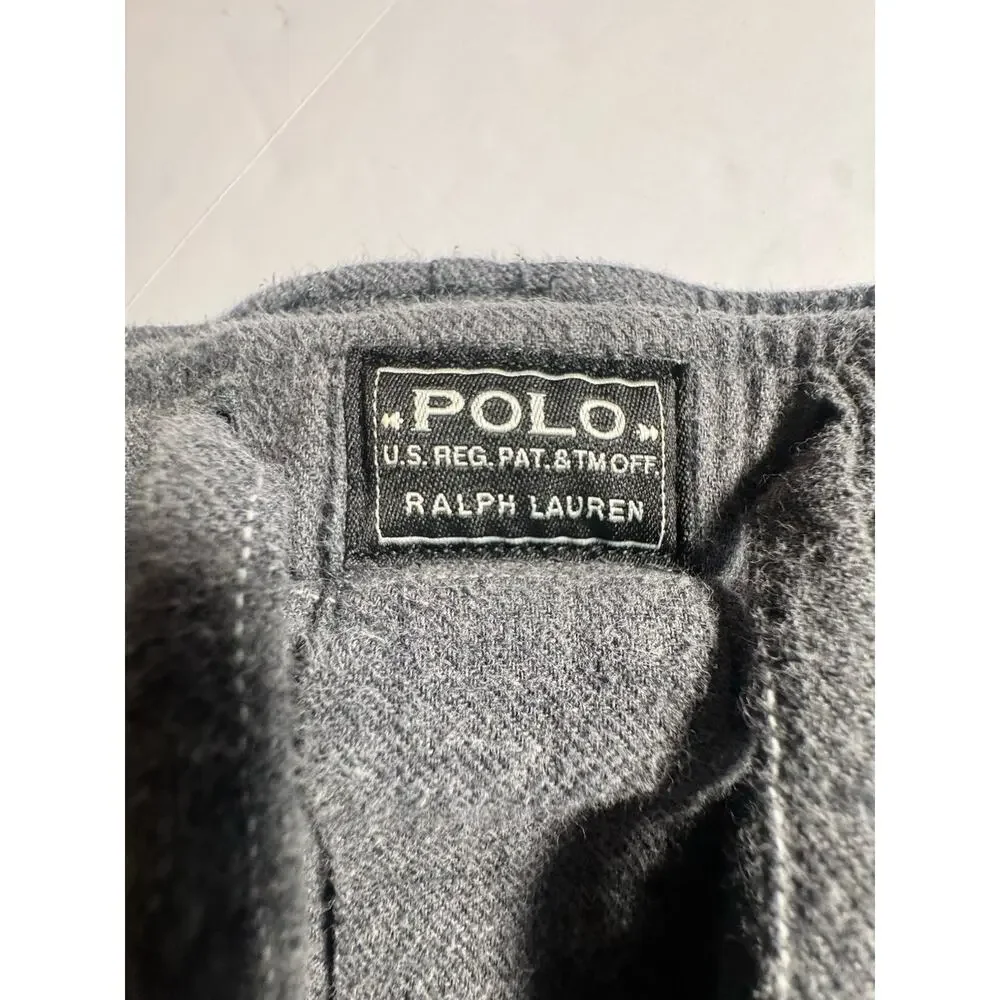 Polo Ralph Lauren Men’s L Gray Plaid Sleepwear Lounge Pajama Pants Pony
